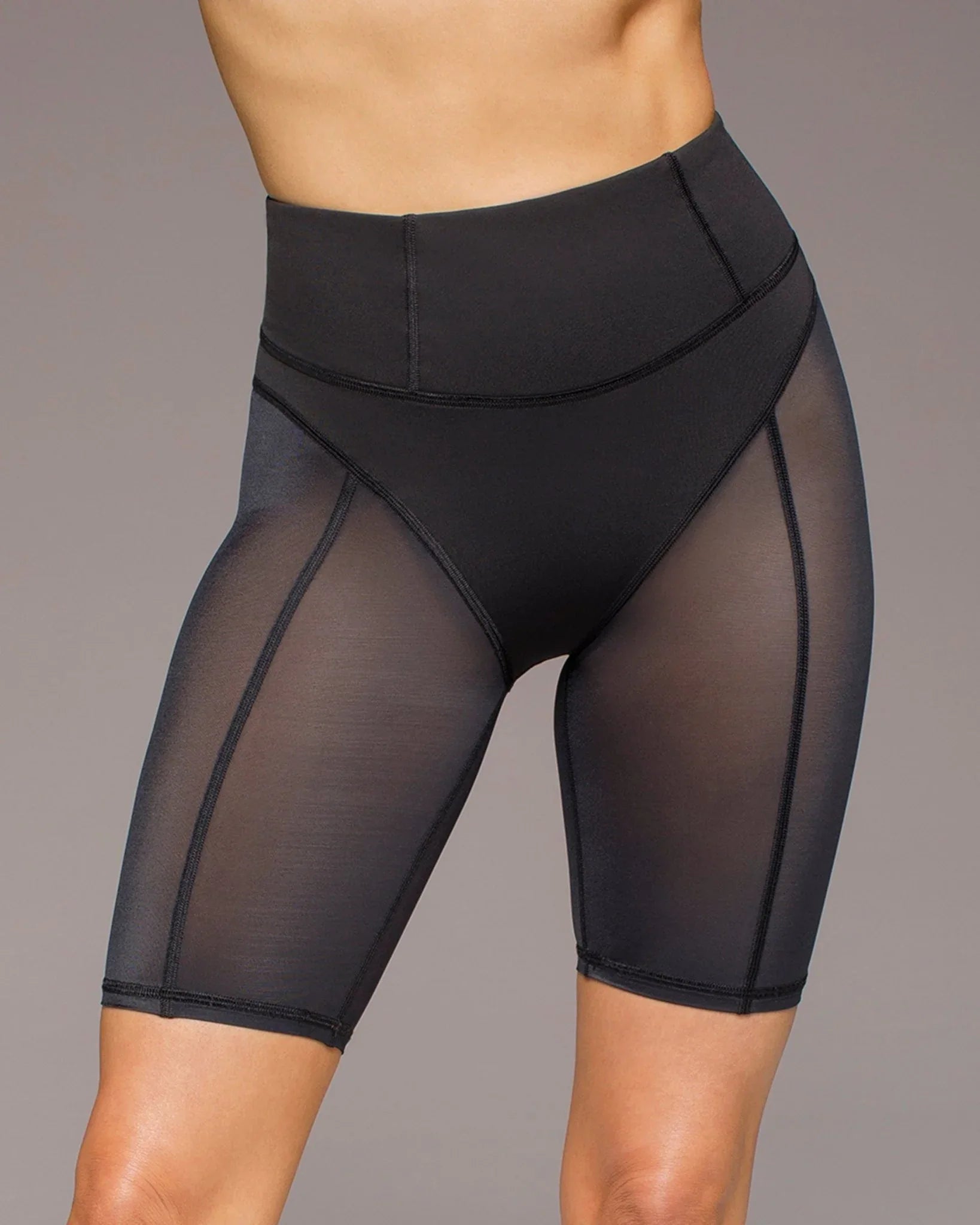 retro ’80s reimagined ambient bike shorts 7 1/2 inch – black
