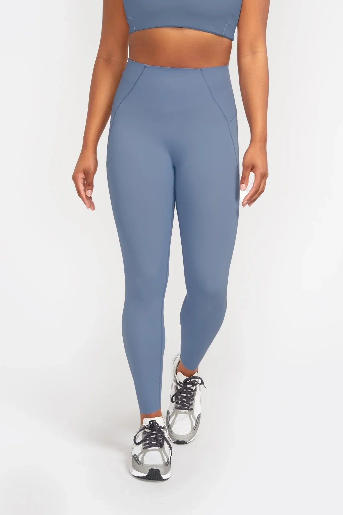 alrn high waisted leggings 7/8 tights – blue steel