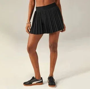 elegant pleated mini skirt with flattering silhouette – black