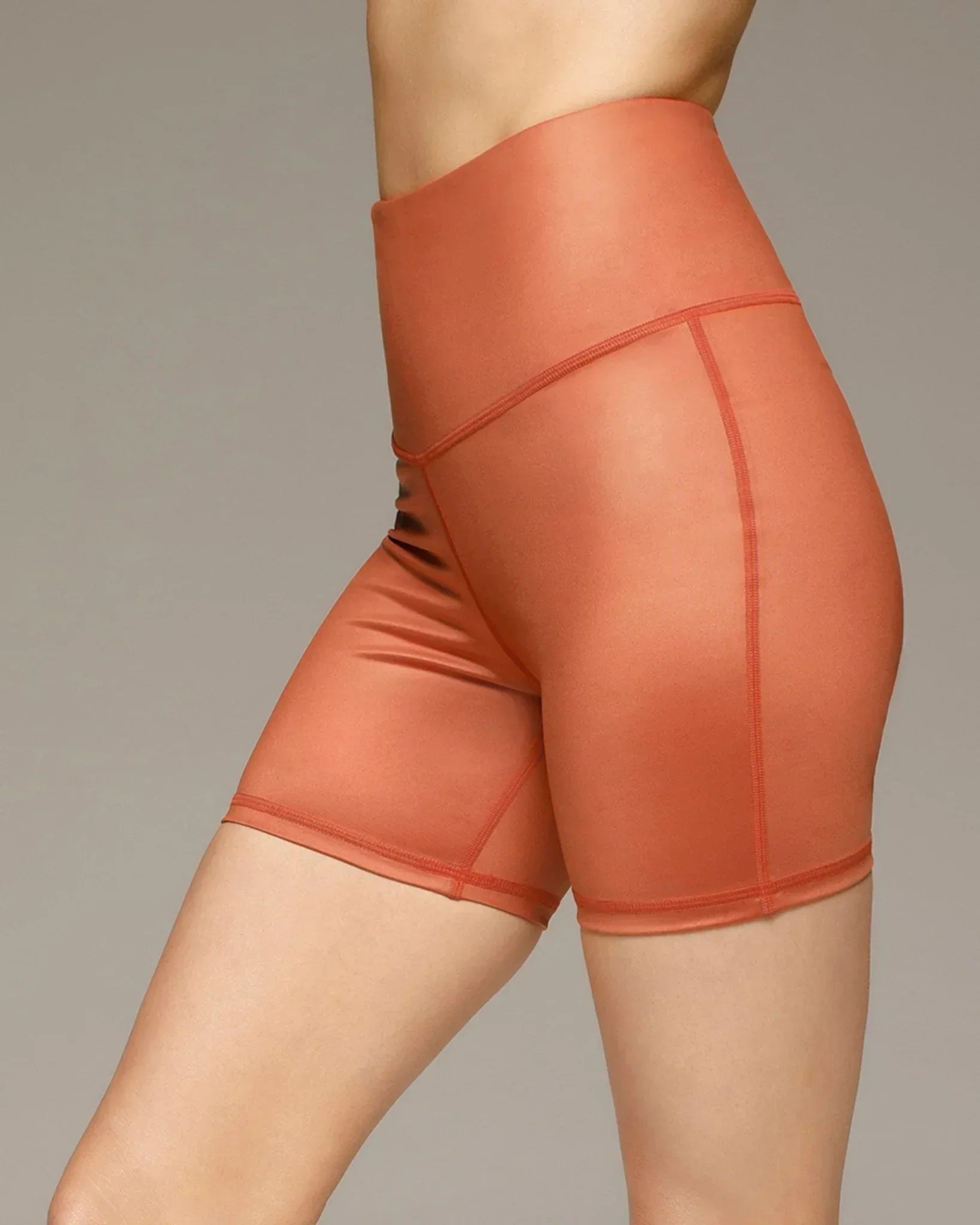 INSTINCT_GLOSS_BIKE_SHORT_5_INCH_BURNT_ORANGE_3 - Evolve Fit Wear - INSTINCT_GLOSS_BIKE_SHORT_5_INCH_BURNT_ORANGE_3