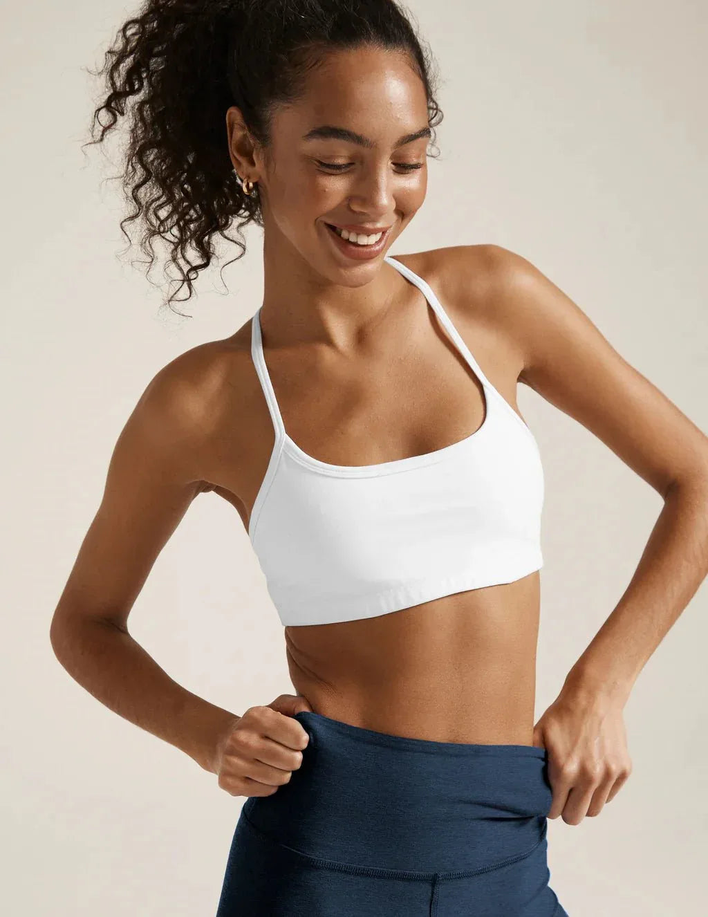 spacedye slim racerback bra – cloud white